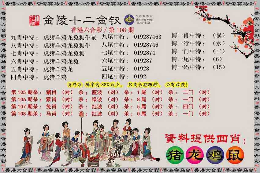 金陵十二金叉 第108期
