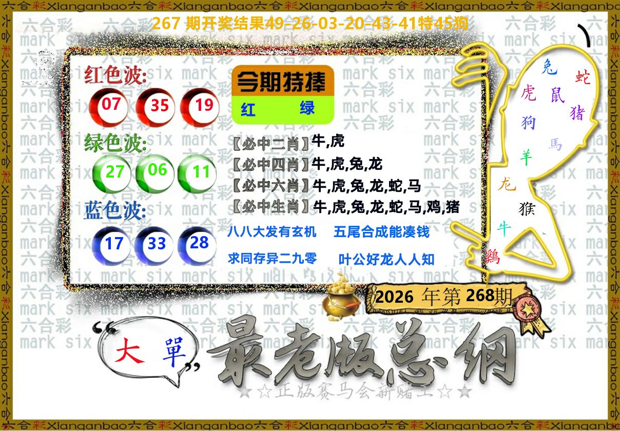最老版总纲 第268期
