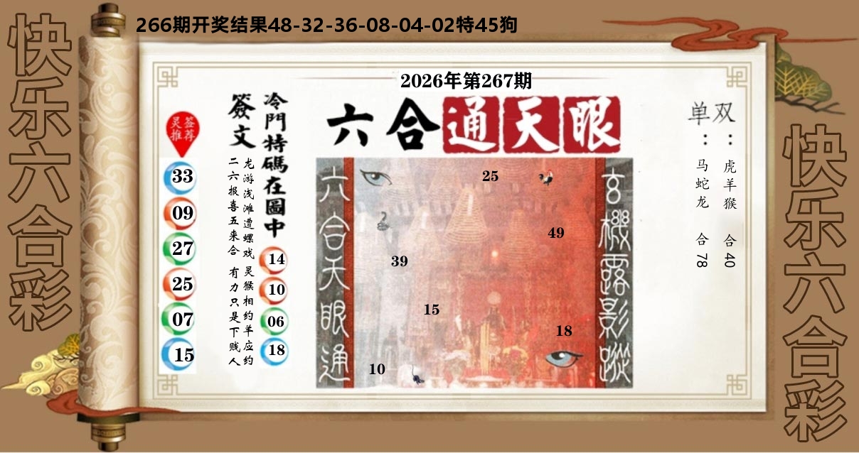 六合通天眼 第267期