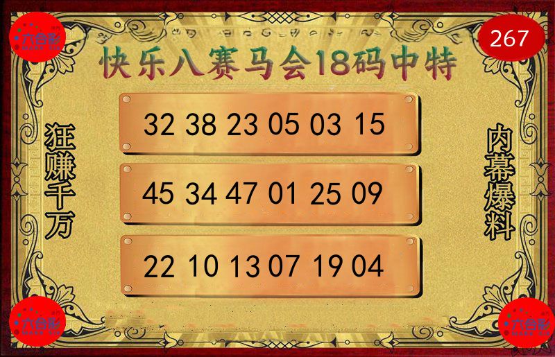 赛马会18码 第267期
