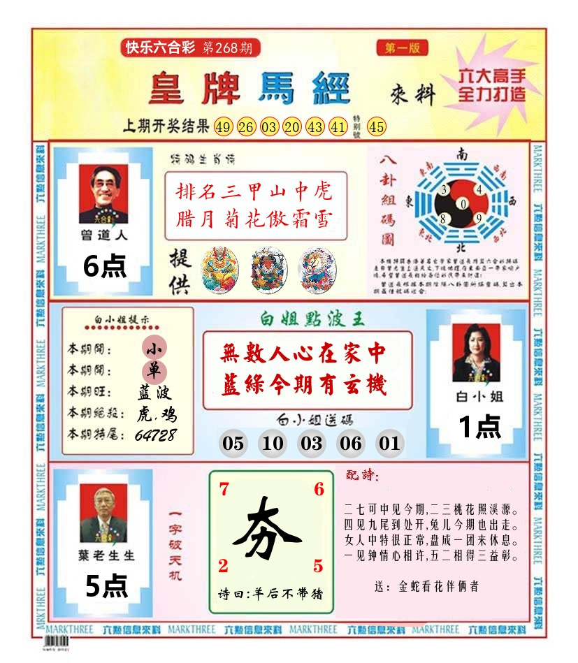 快乐八皇牌马经 第267期