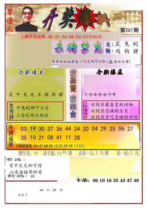开奖爆料 第267期