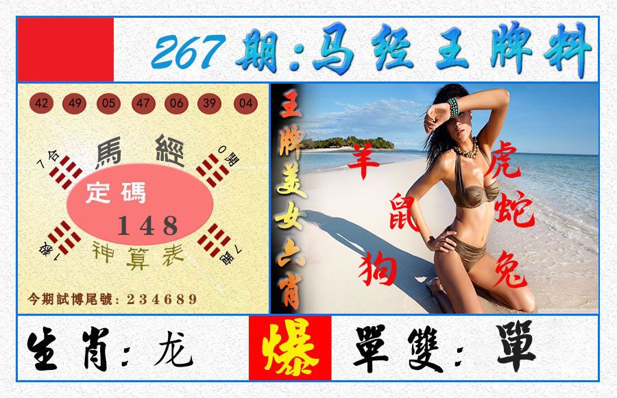 快乐八王牌料 第267期