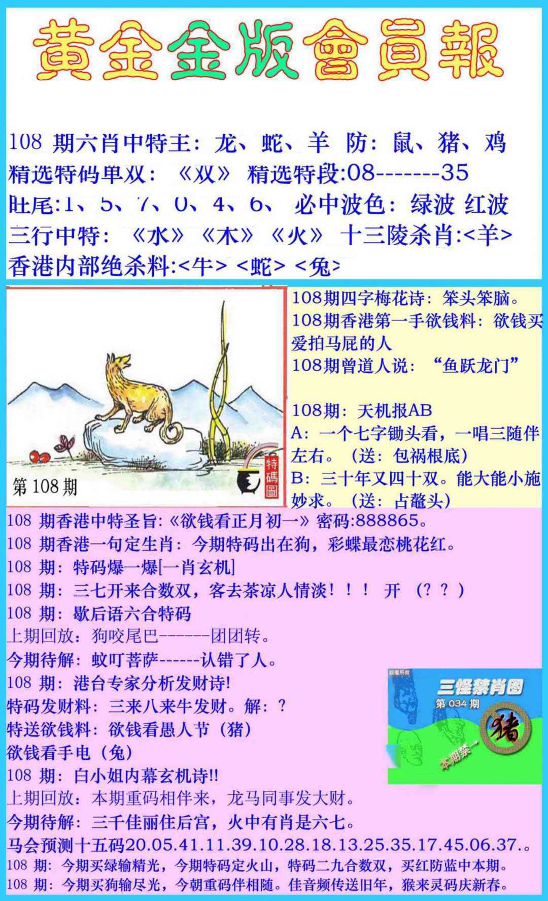 黄金金版会员报 第108期
