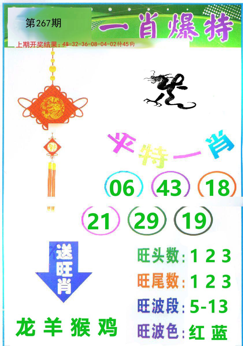 一肖爆特 第267期