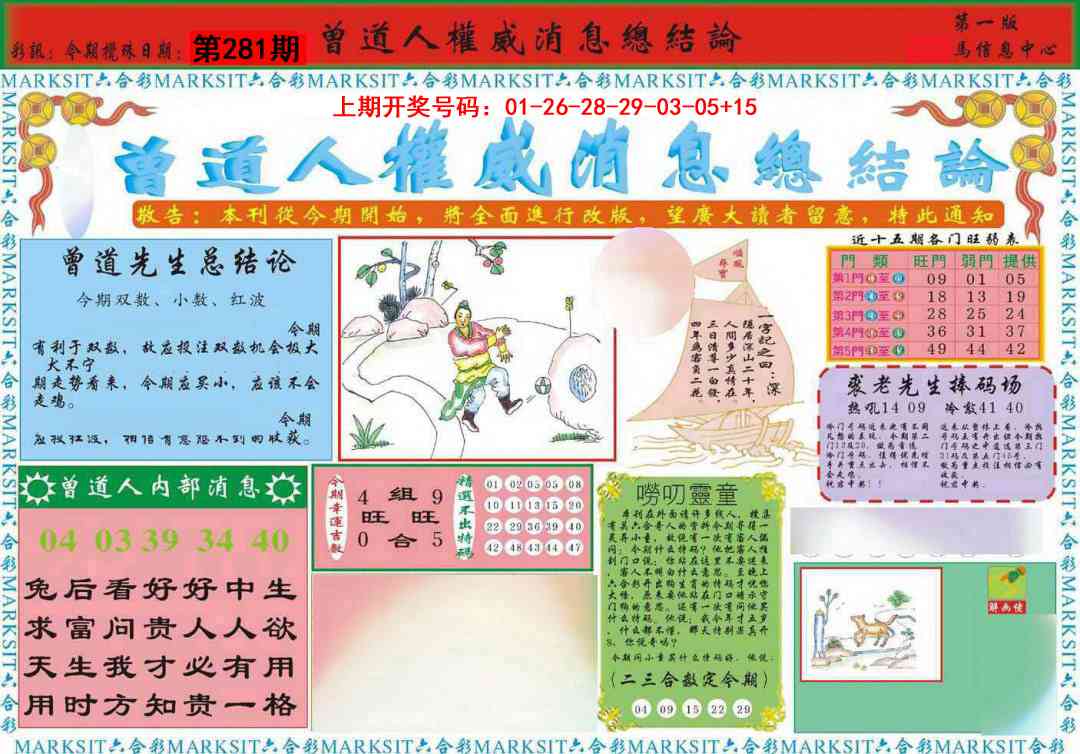 曾道人权威消息A 第281期