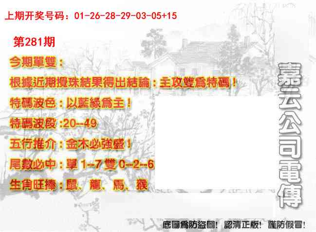 嘉云公司电传 第281期