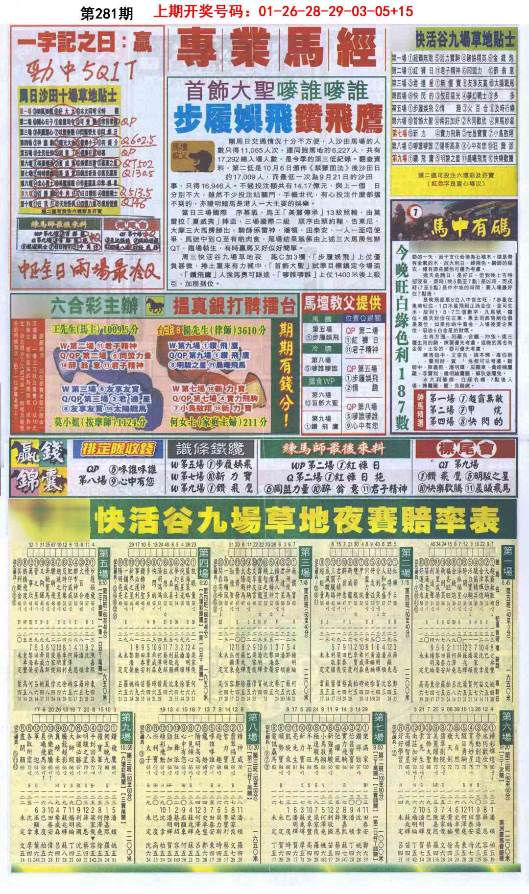 新报跑狗B 第281期