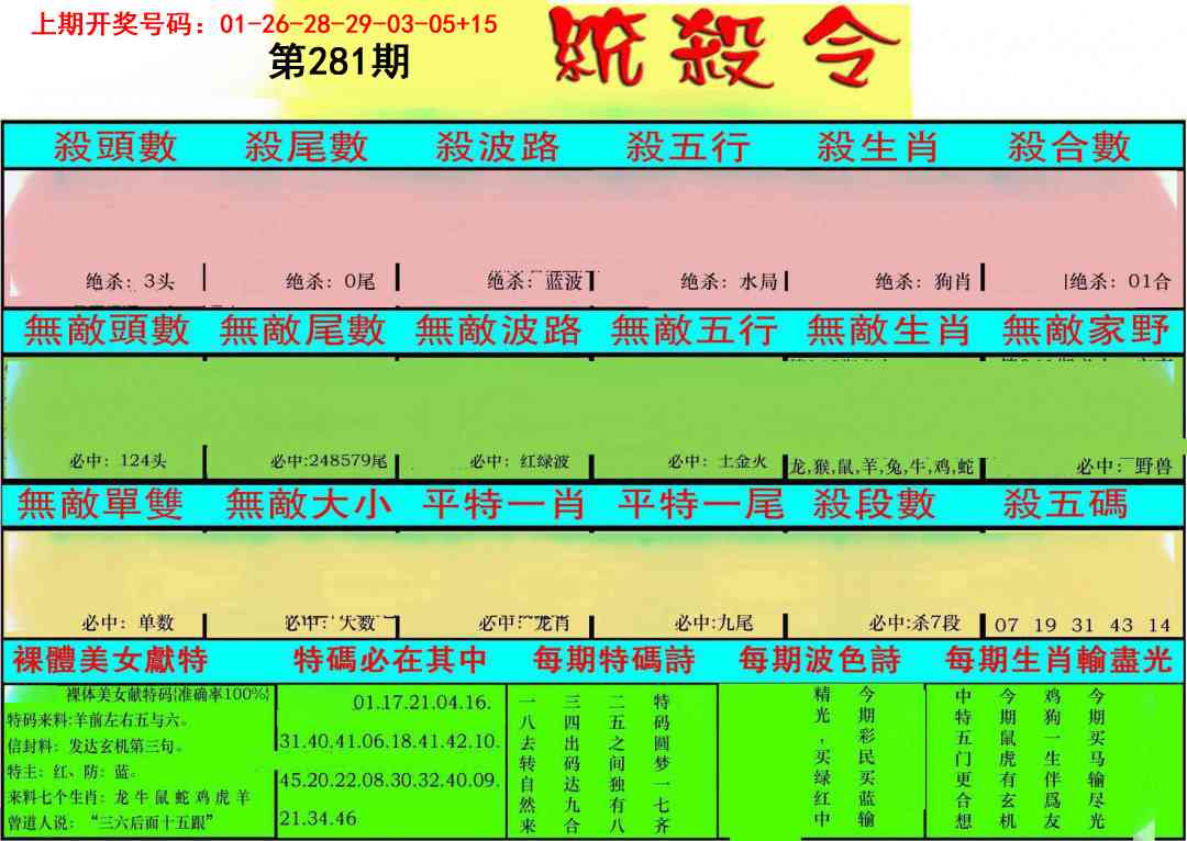 统杀令 第281期