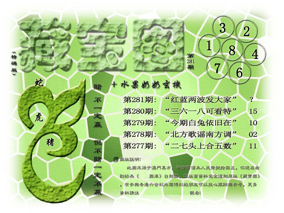 (水果奶奶藏宝图)正版 第281期