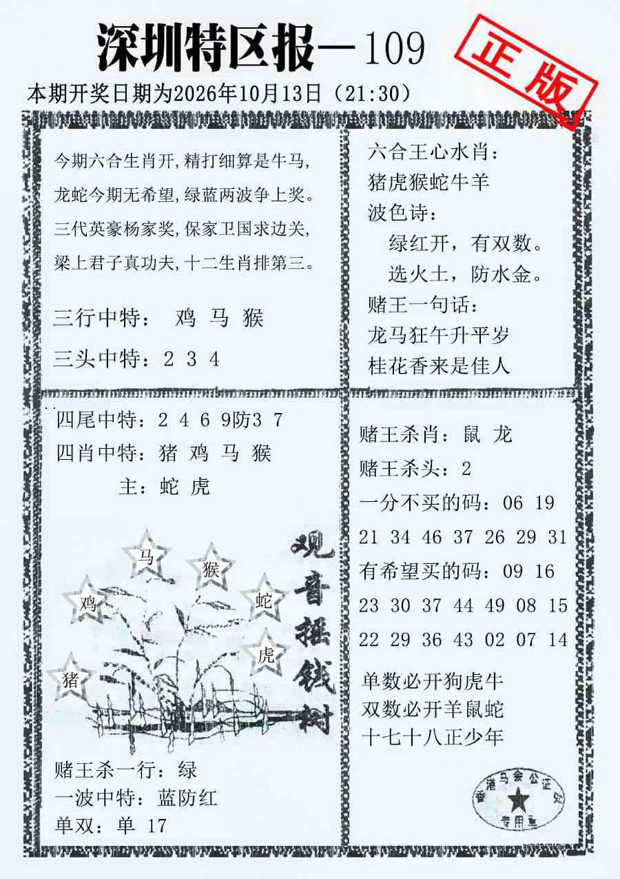 深圳特区报A 第109期