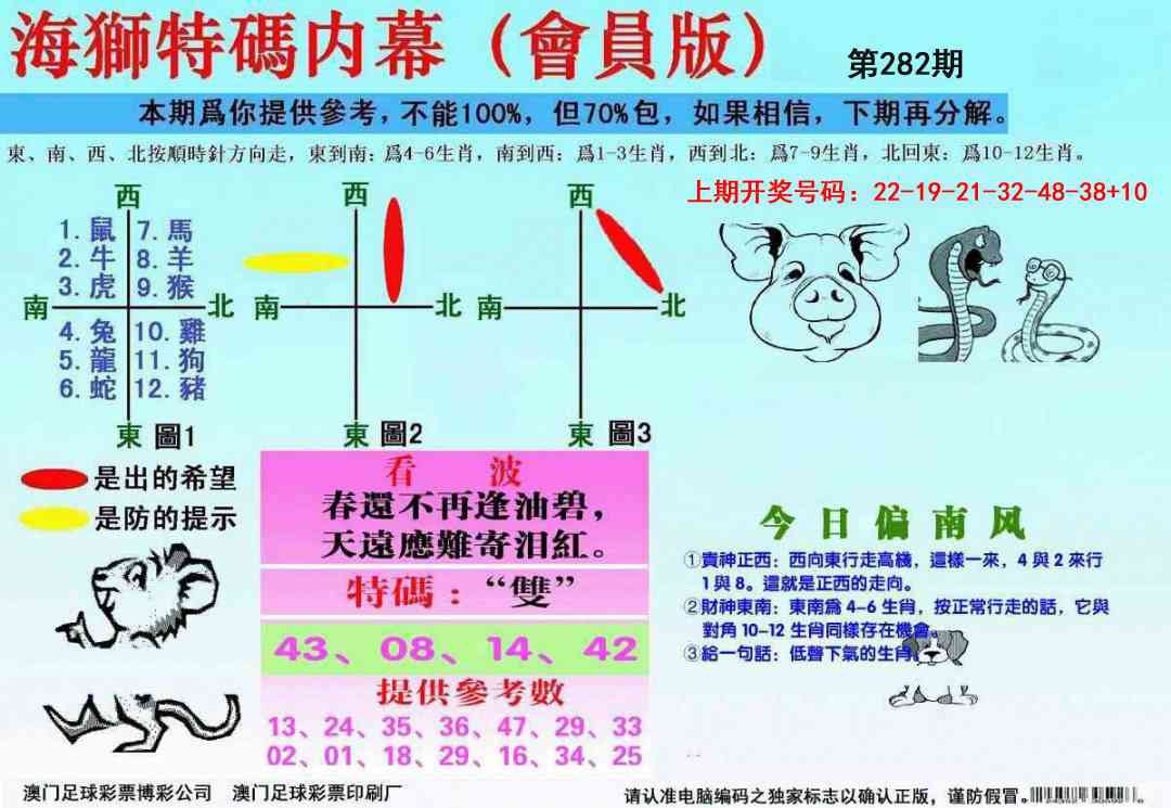 海狮特码会员报 第281期