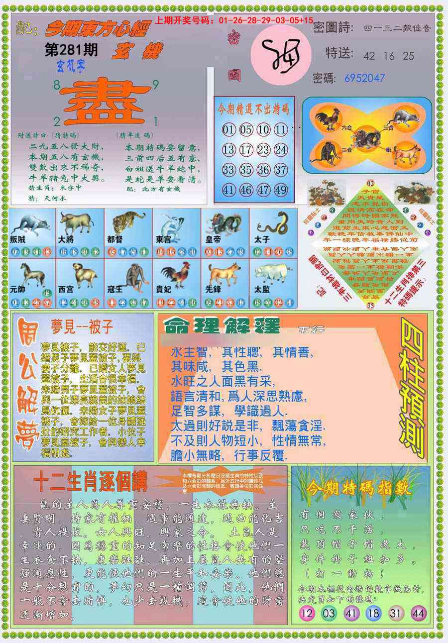 (新版)东方心经B 第281期