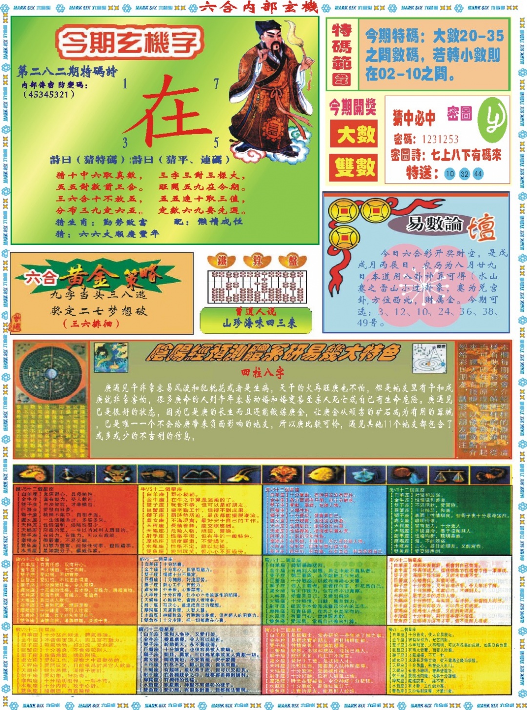 六合内部玄机B 第281期