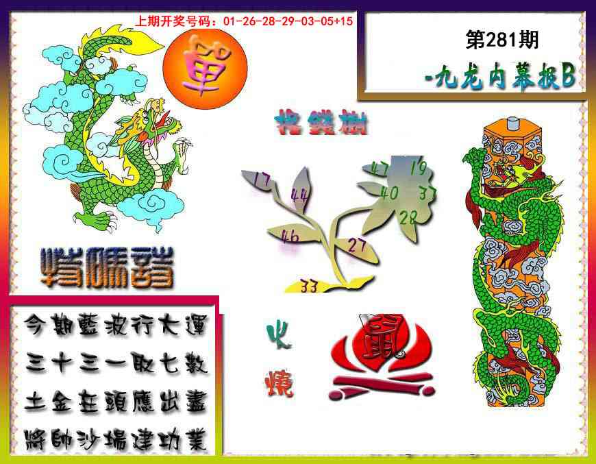 九龙内幕特肖图a 第281期