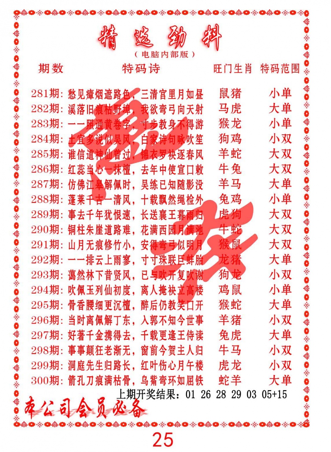 精选劲料 第281期