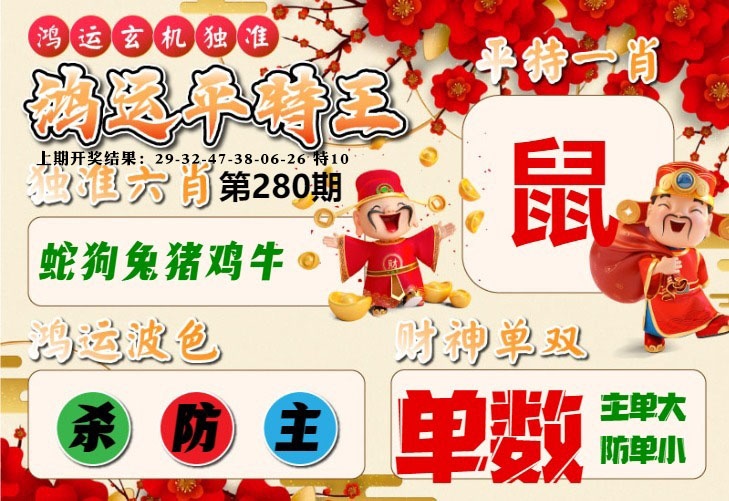 鸿运平特王 第280期