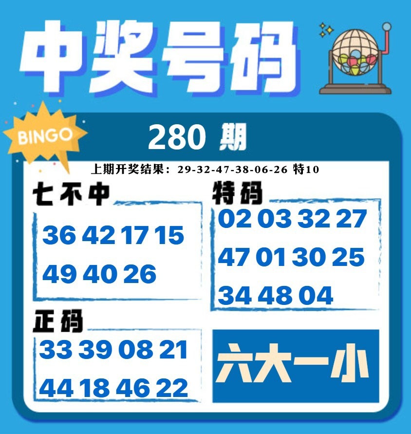 中奖号码 第280期