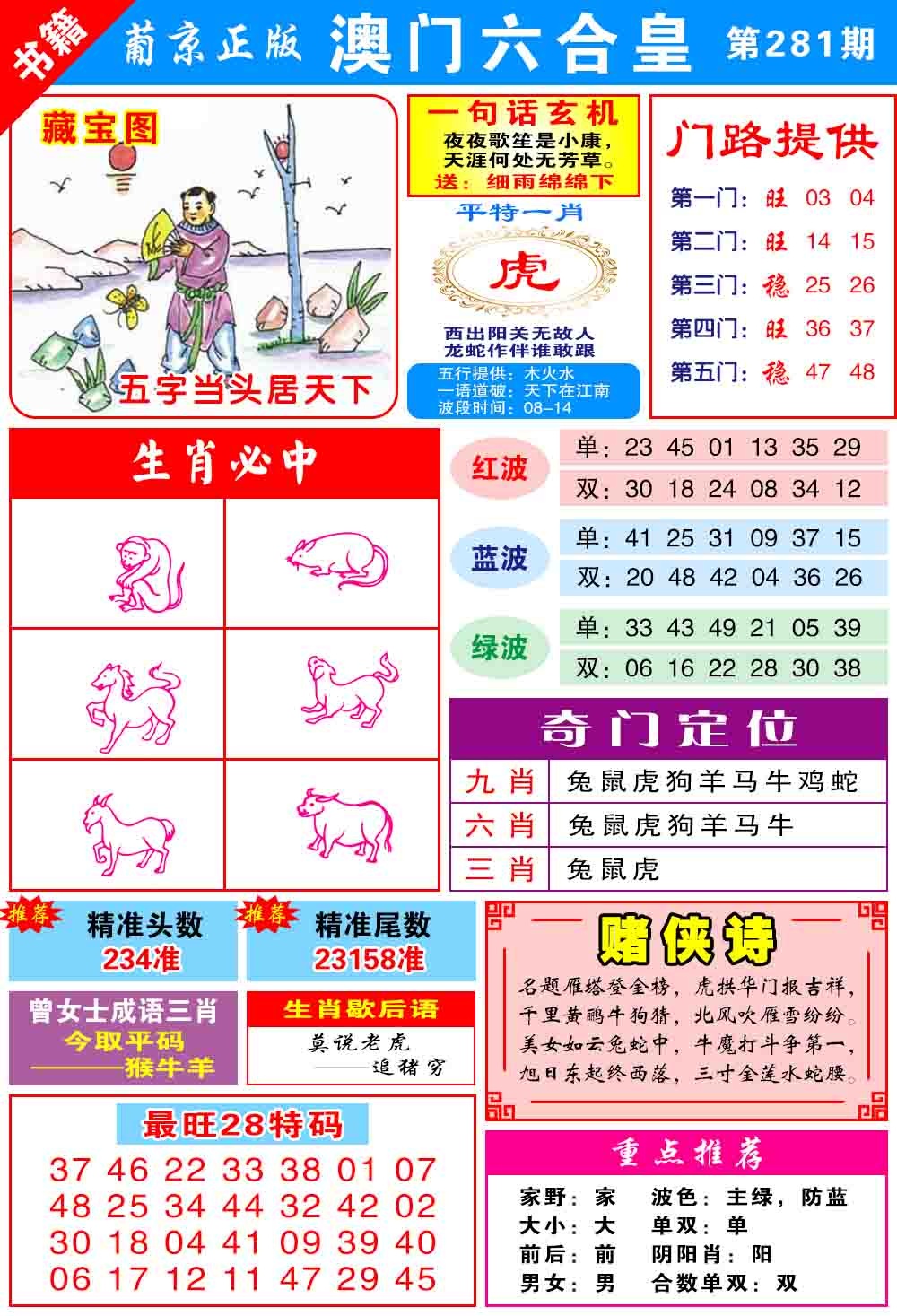 澳门六合皇心水 第281期