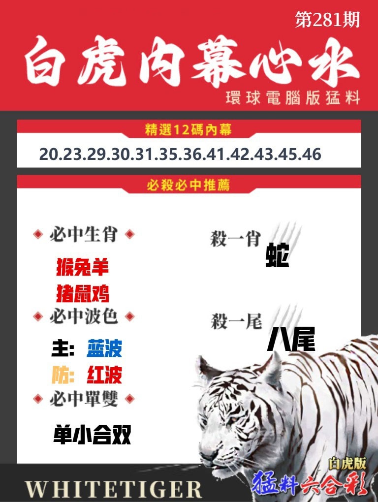 白虎內幕心水 第280期