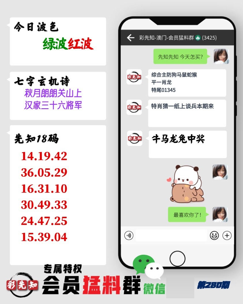 彩先知猛料群1 第280期