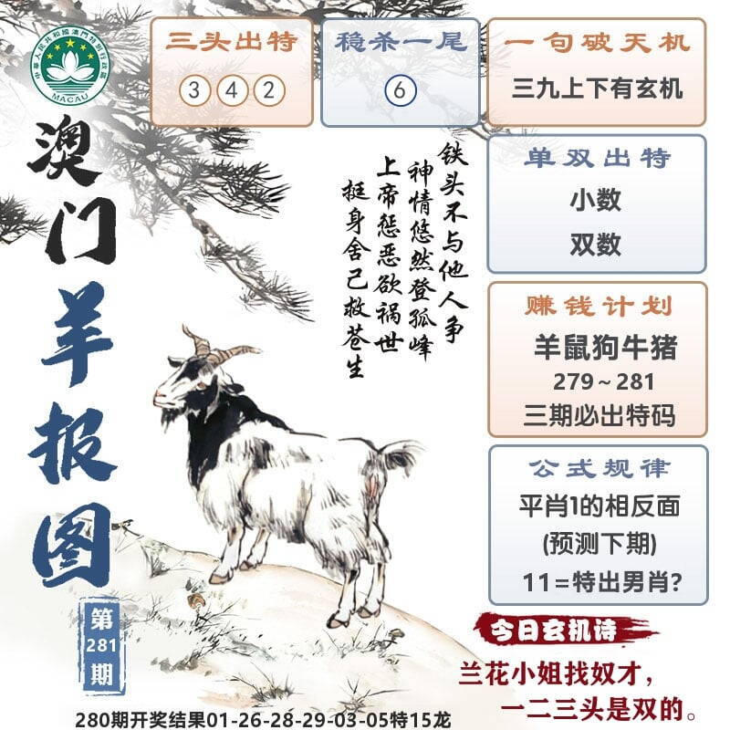 澳门羊报图 第280期