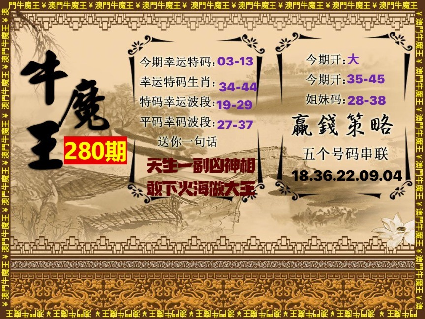 牛魔王-贏錢策略 第280期