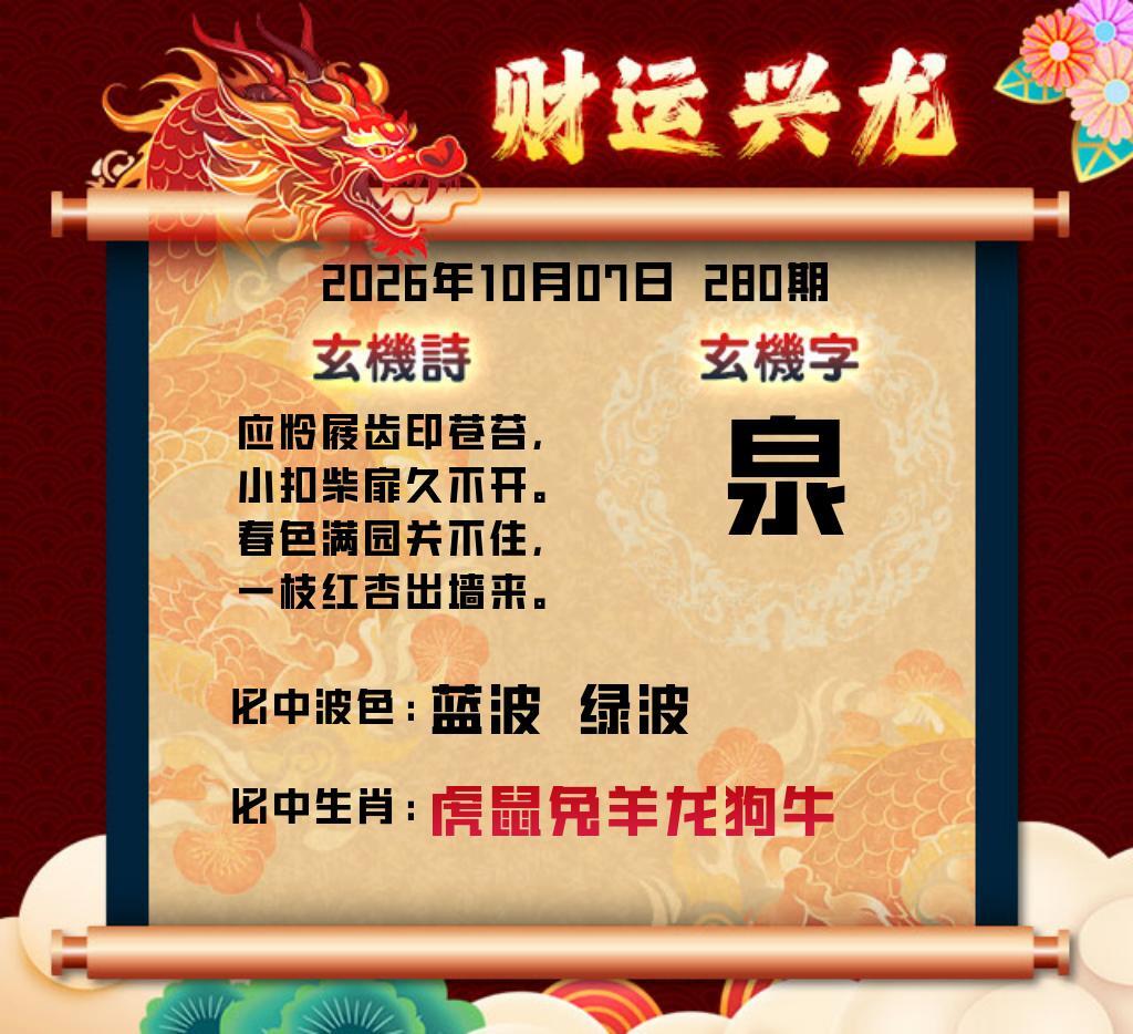 财运兴龙 第280期