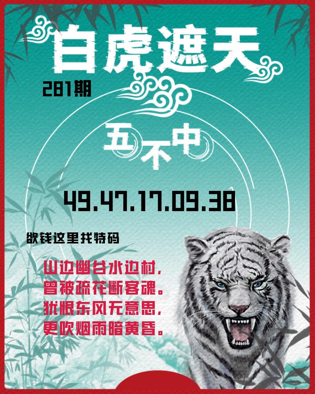 白虎遮天-五不中 第281期