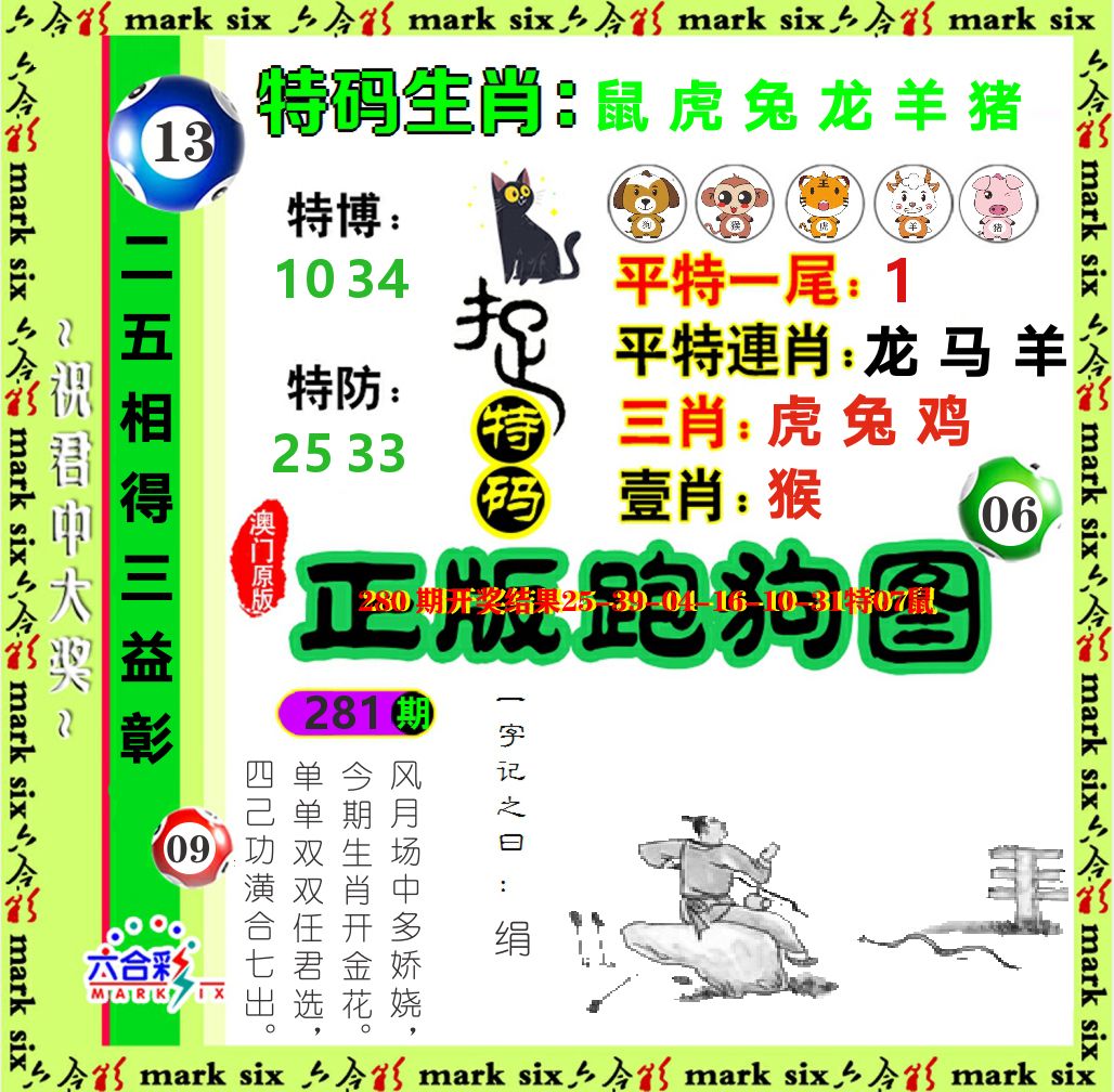 正版跑狗图 第281期