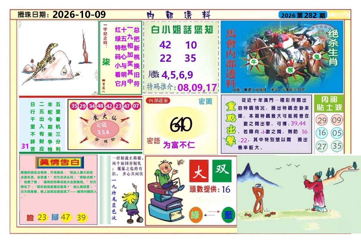 澳门内部透料A 第282期
