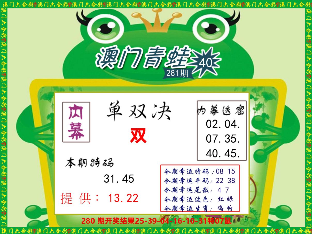 青蛙系列50 第281期