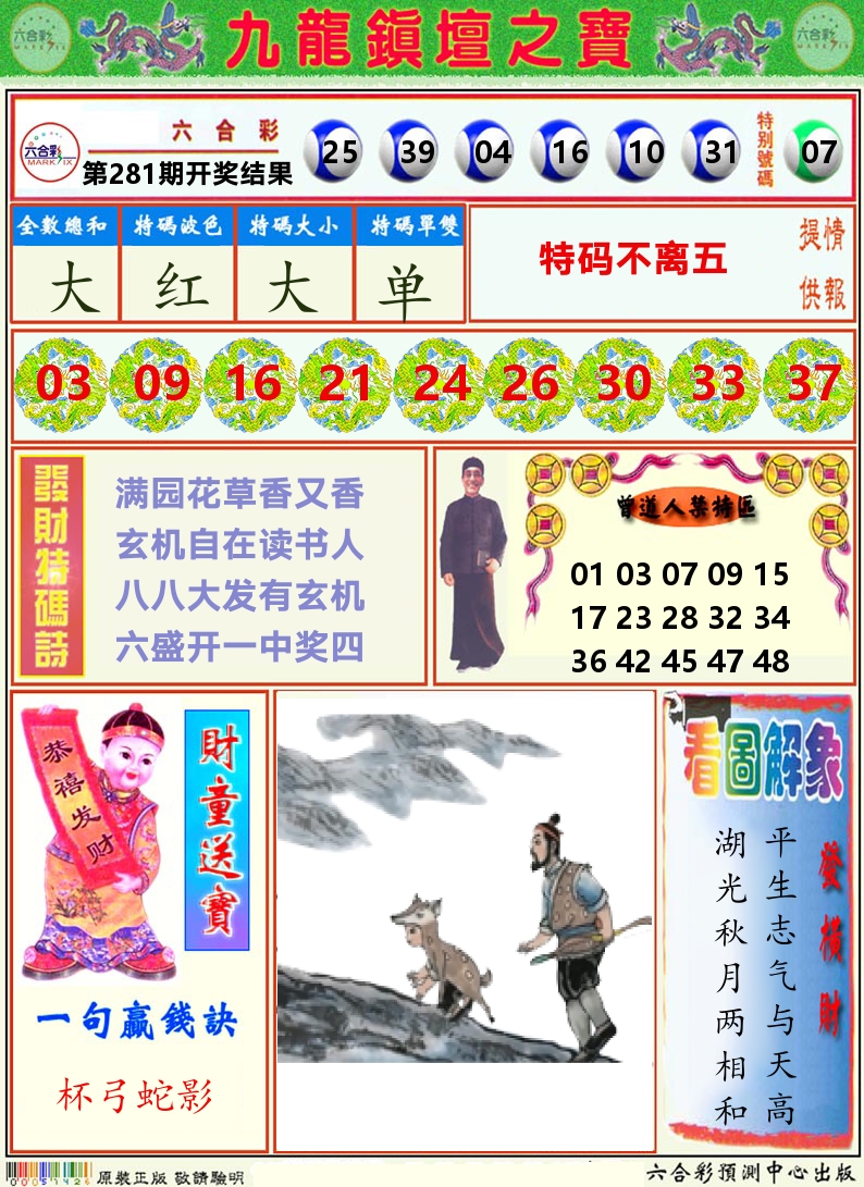 挂牌解特码A 第281期