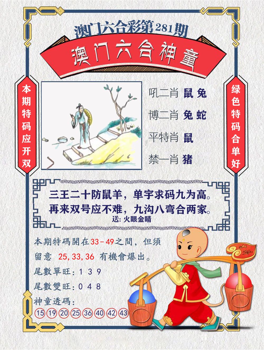 六合神童 第281期