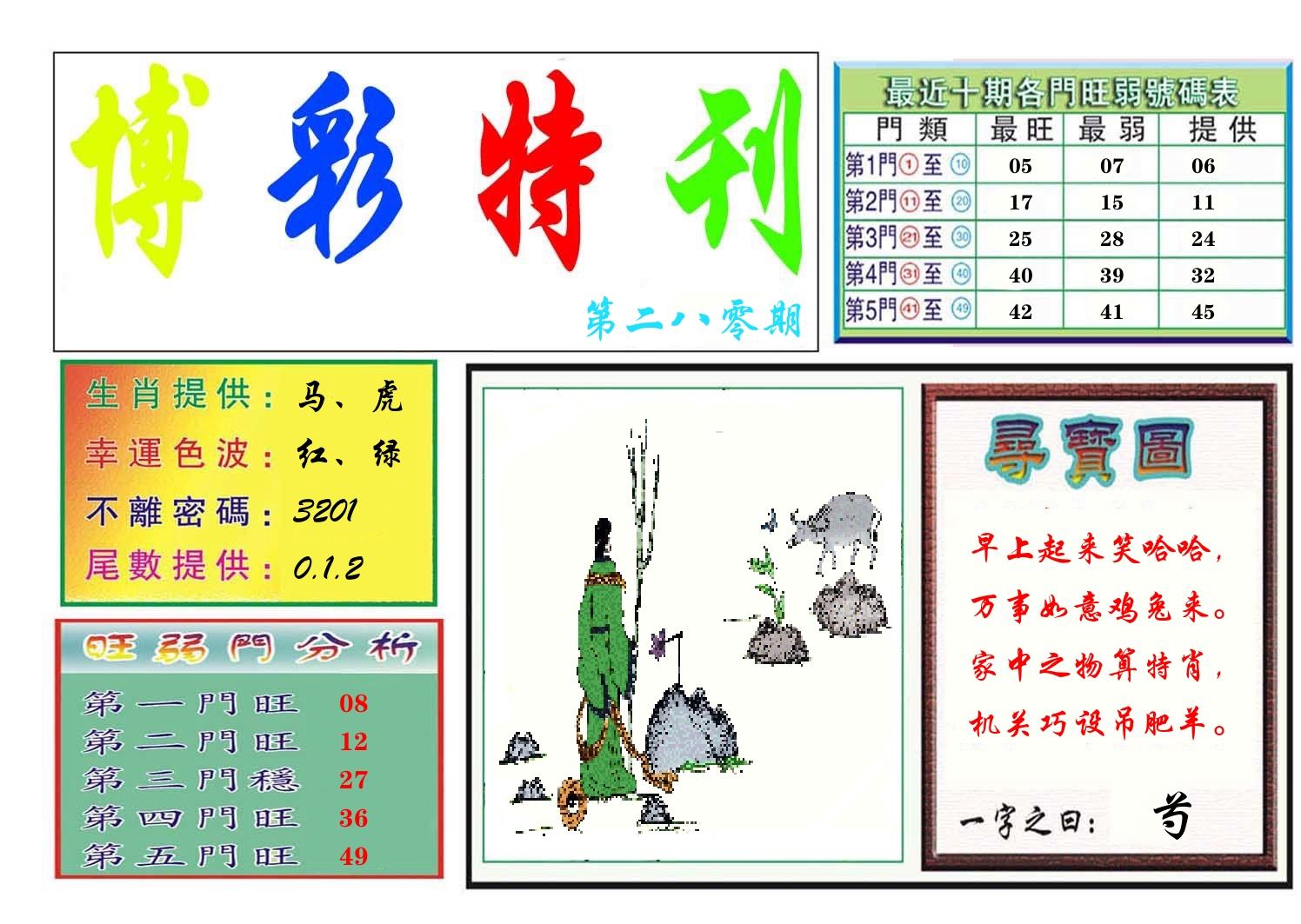 博彩特刊 第281期
