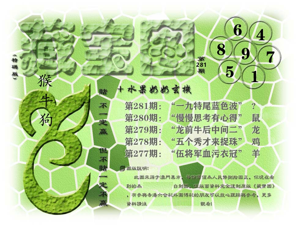 藏宝图奶奶玄机 第281期