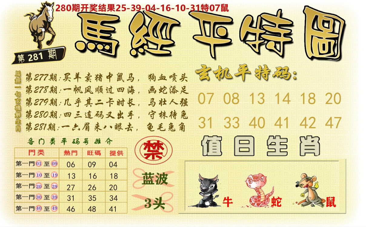 澳门平特图 第281期