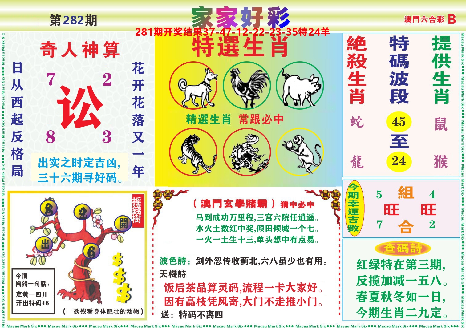 家家好彩B 第281期