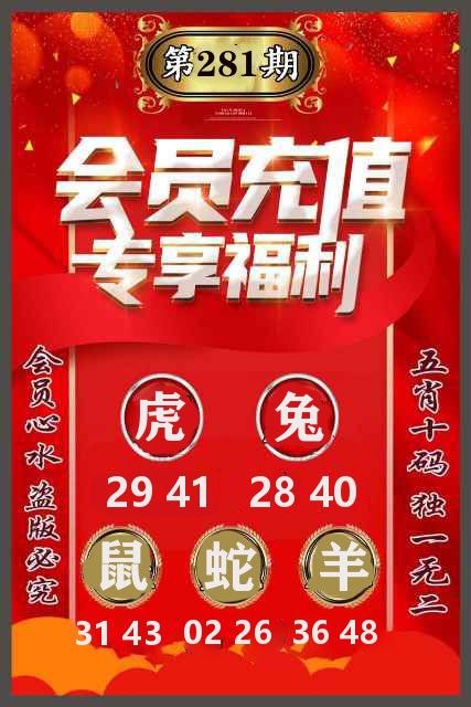 五肖十码 第281期