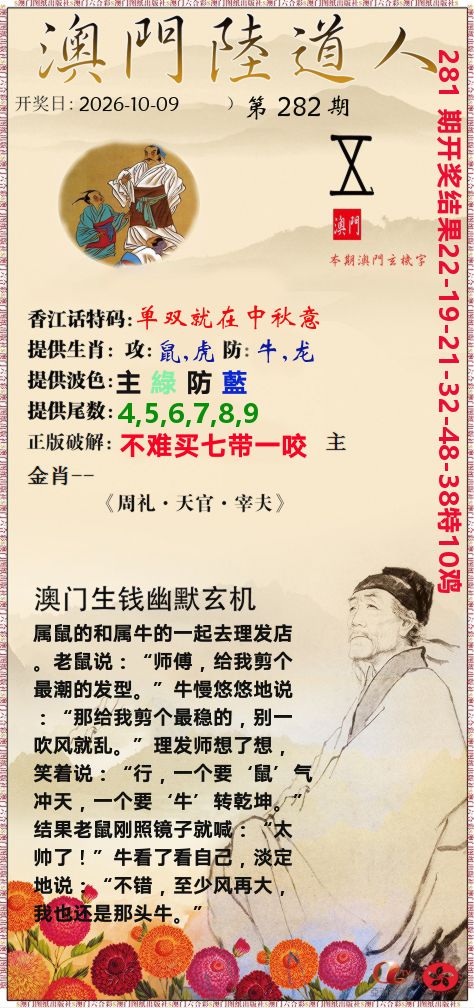 澳门陆道人 第281期