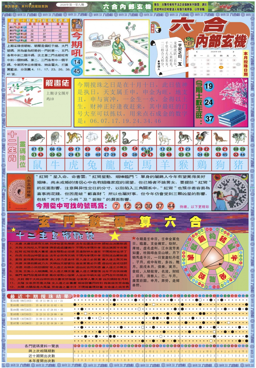 六合内部玄机A 第108期