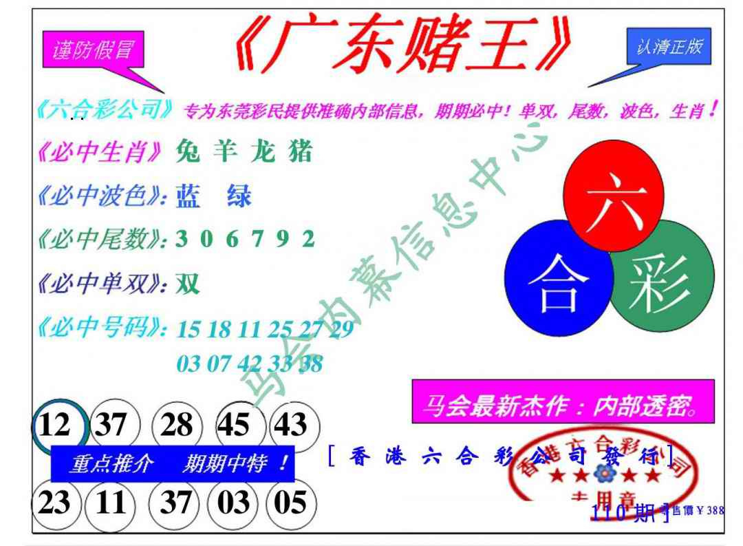 广东赌王 第110期