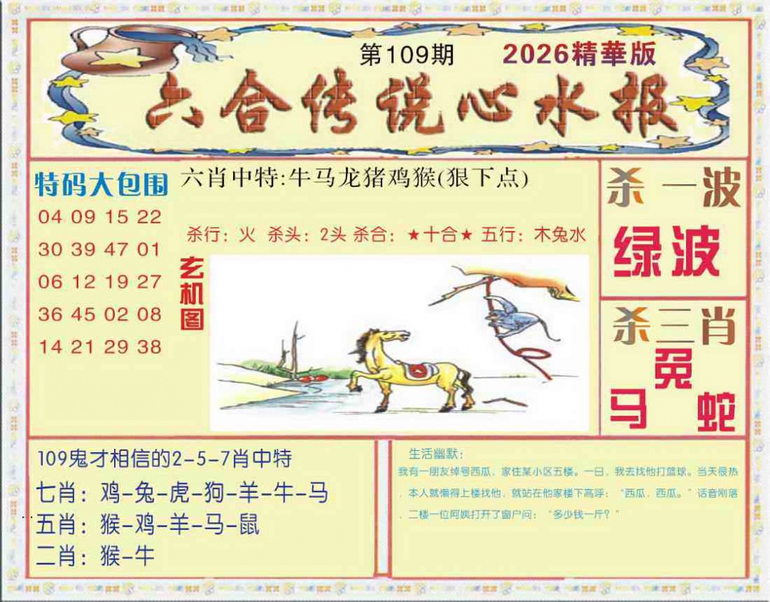 六合传说(心水版) 第109期