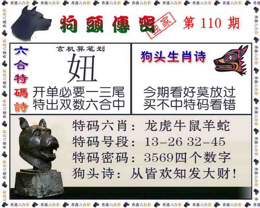 狗头传密 第110期