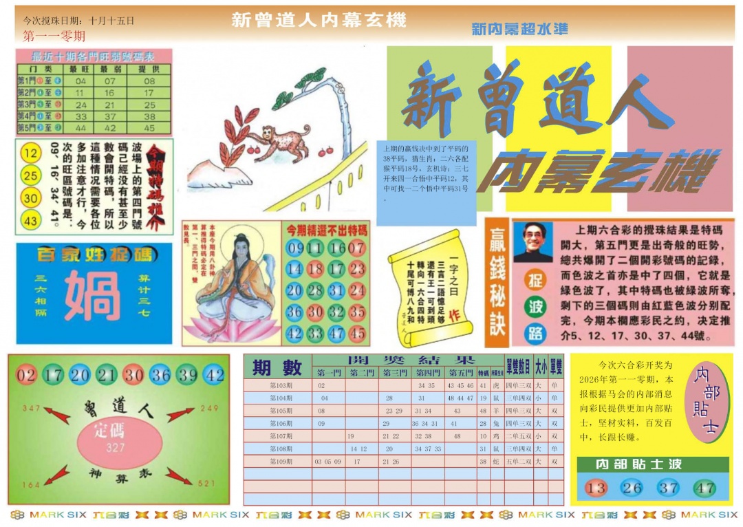 新曾道人内幕A 第110期