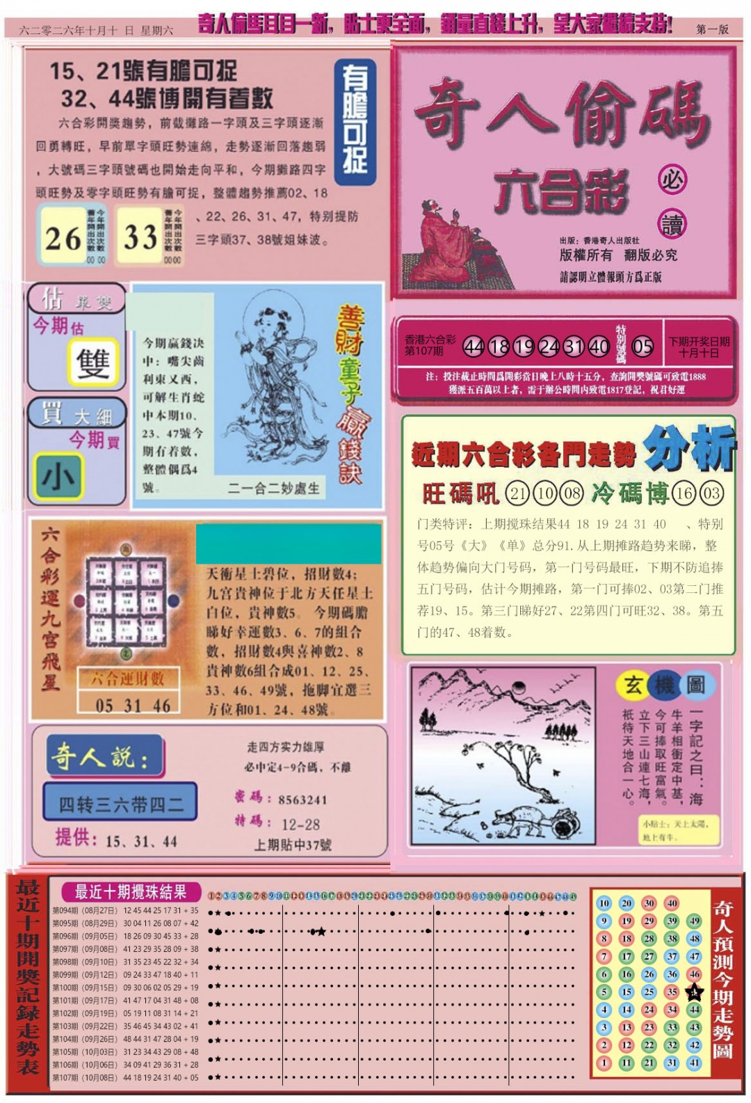 老奇人偷码A 第108期