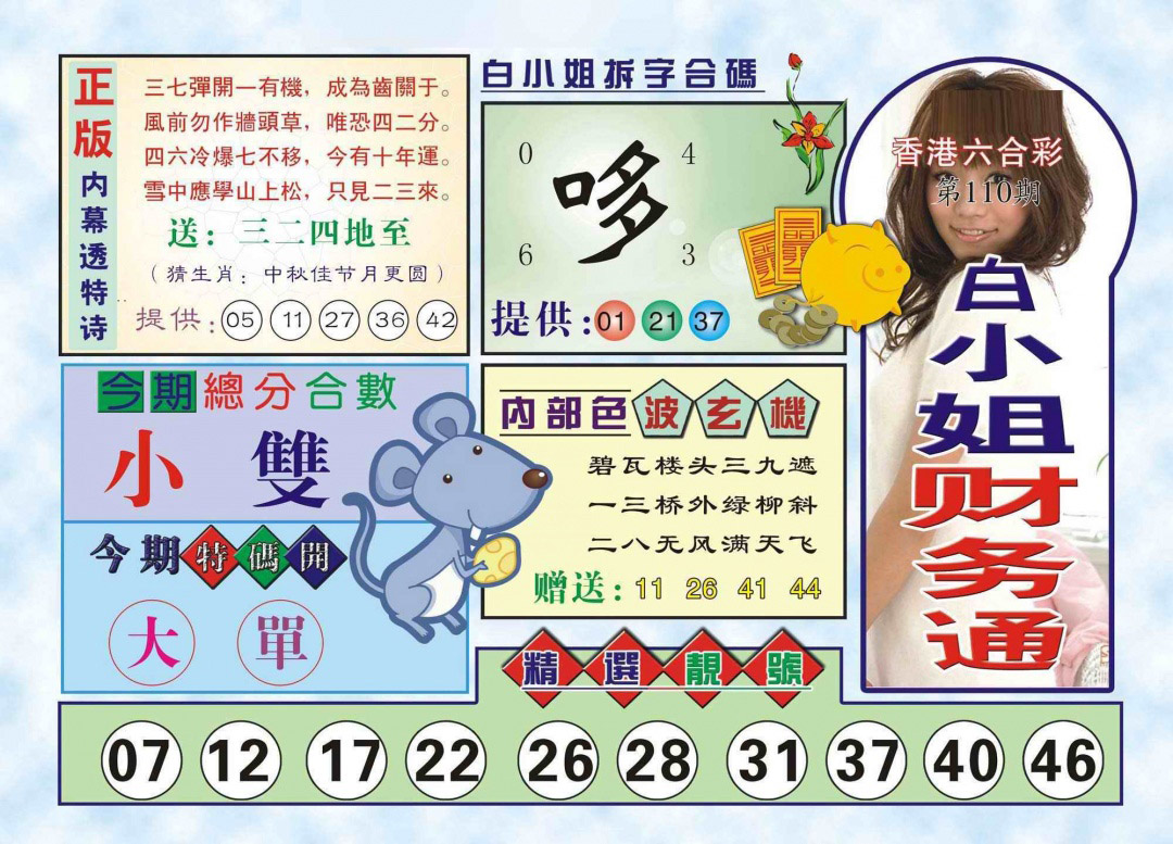 白小姐财务通(新图) 第110期