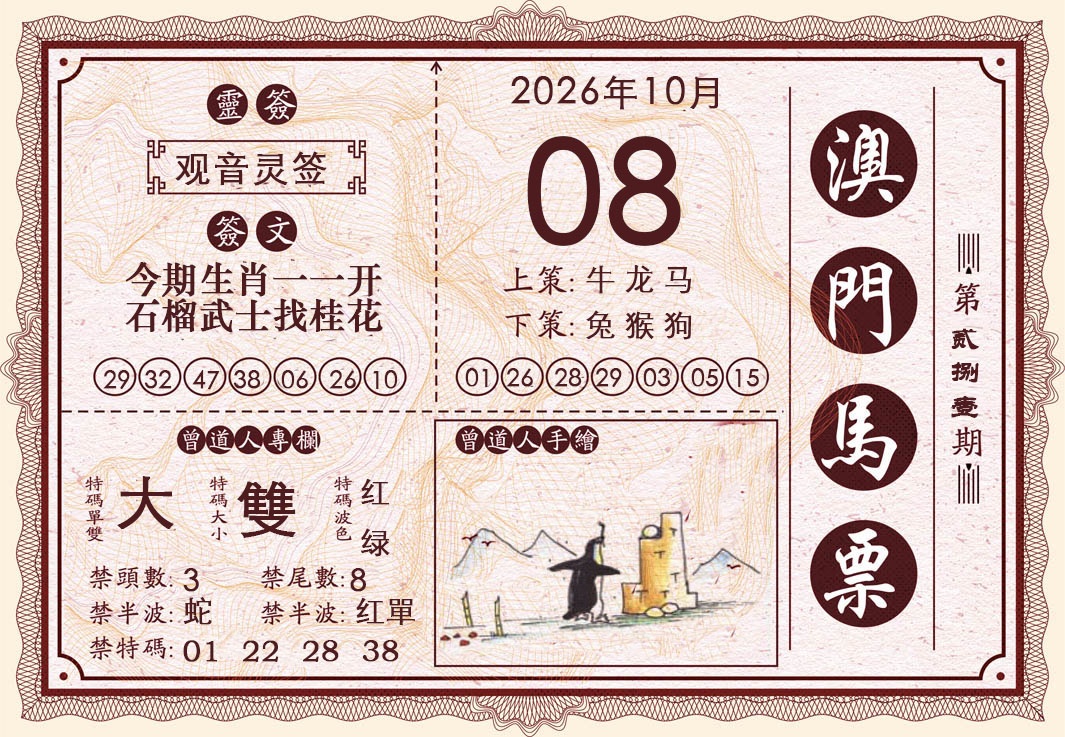 澳门马票 第281期
