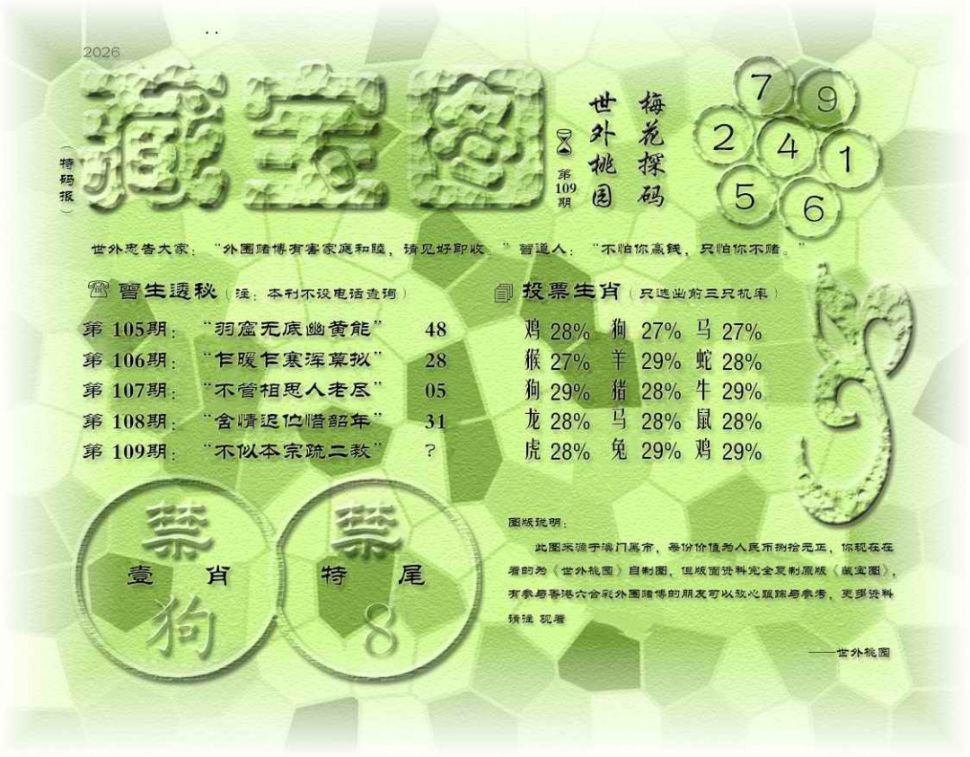 藏宝图(最老版) 第108期
