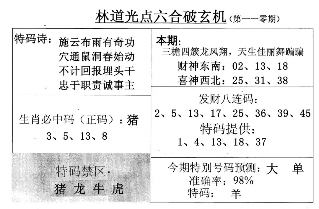 林道光 第110期